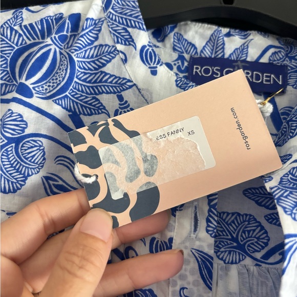 Tuckernuck Ro's Garden Bluefanny Rio Maxi Midi Dress Long Sleeve Boho blue white - Picture 13 of 16